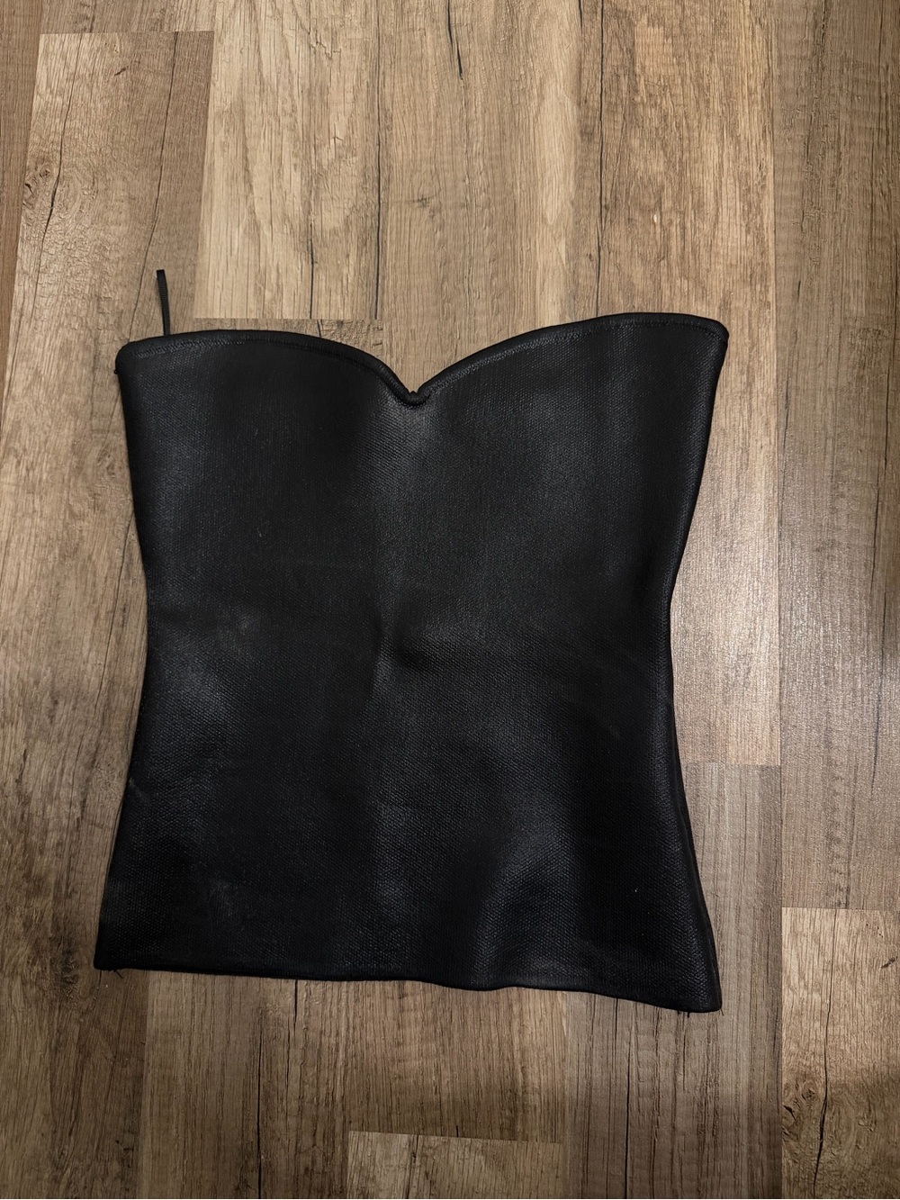 Zara Black Faux Leather Corset Top
